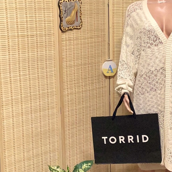 TORRID OPEN STITCH CARDIGAN OPEN FRONT SWEATER. PRISTINE, 5X. NWT - Picture 2 of 14